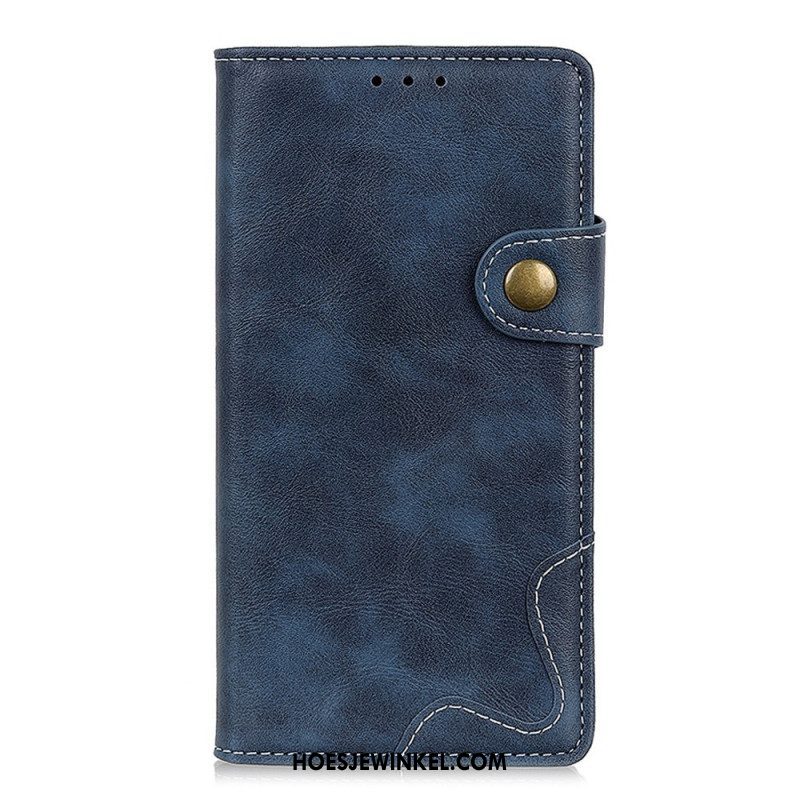 Leren Hoesje voor Xiaomi Redmi Note 11 / 11S Artistiek En Naden