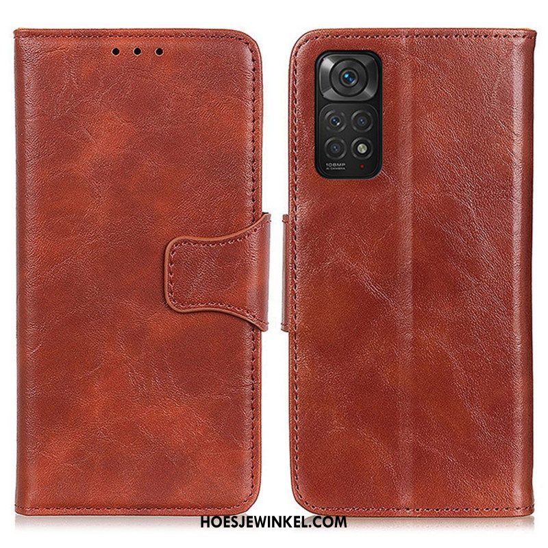 Leren Hoesje voor Xiaomi Redmi Note 11 / 11S Folio-hoesje Getextureerde Magnetische Flap