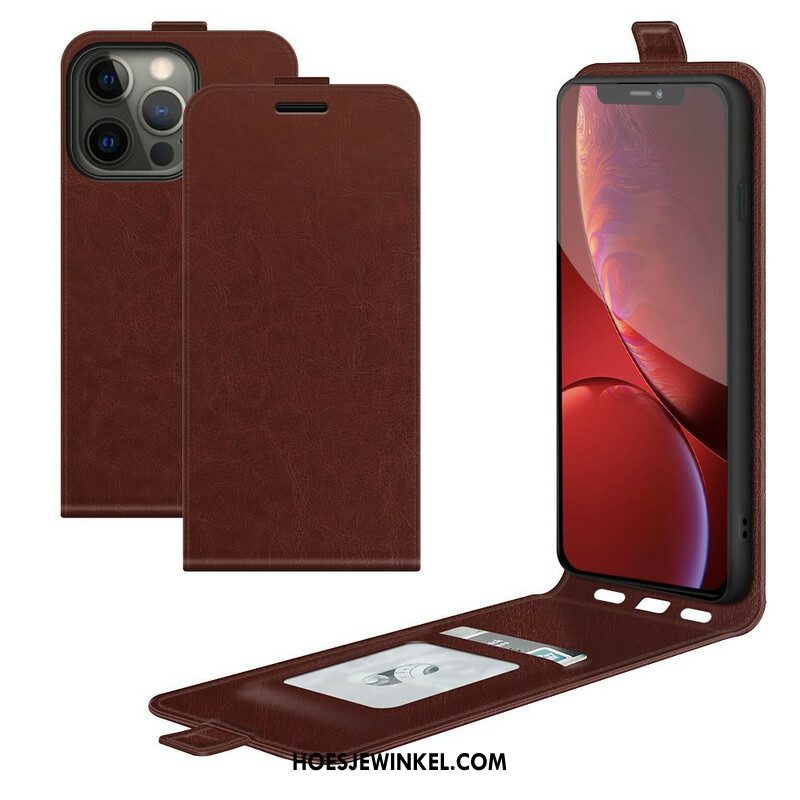 Leren Hoesje voor iPhone 13 Pro Folio-hoesje Verticale Flap Leer Effect