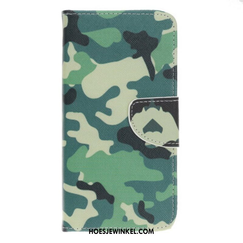 Leren Hoesje voor iPhone 13 Pro Militaire Camouflage