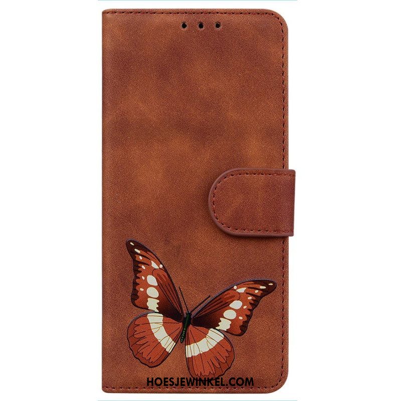 Leren Hoesje voor iPhone 14 Pro Vlinder Elegantie