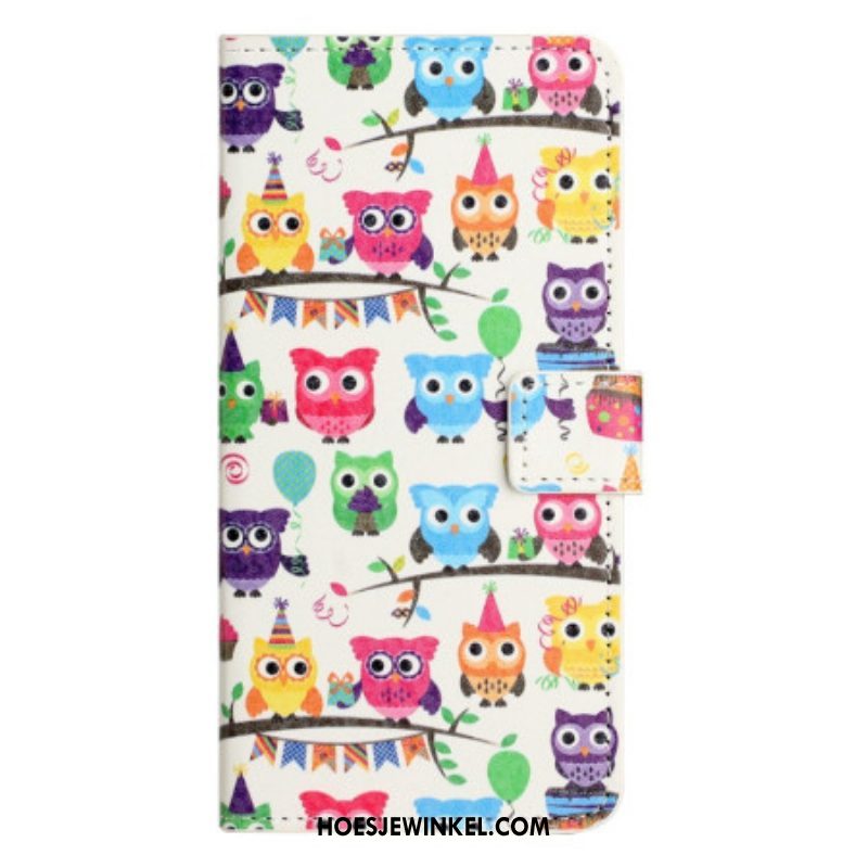 Leren Hoesje voor iPhone 14 Uil Stam