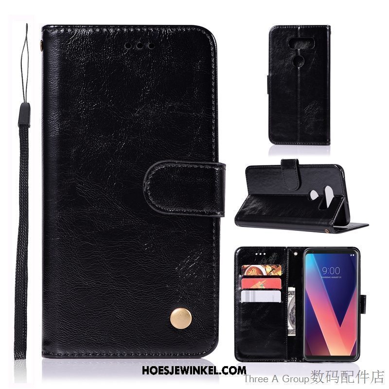 Lg V30 Hoesje All Inclusive Zacht Zwart, Lg V30 Hoesje Clamshell Mobiele Telefoon