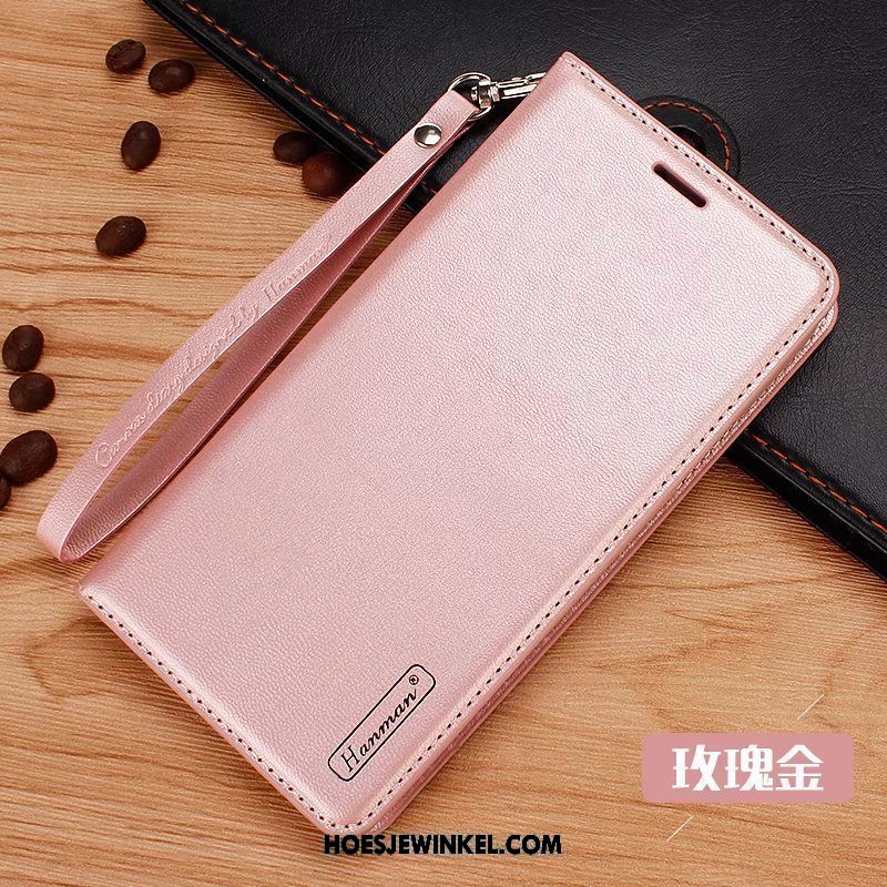 Lg V30 Hoesje Siliconen Mobiele Telefoon Leren Etui, Lg V30 Hoesje Rose Goud Hoes