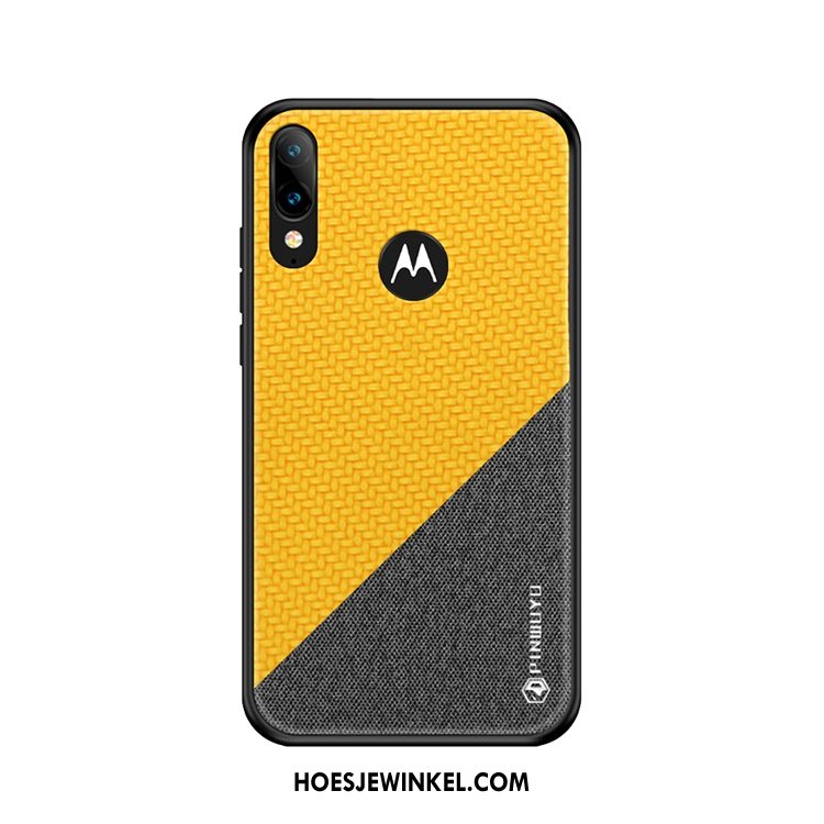 Moto E6 Plus Hoesje Doek Mobiele Telefoon Geel, Moto E6 Plus Hoesje All Inclusive Anti-fall