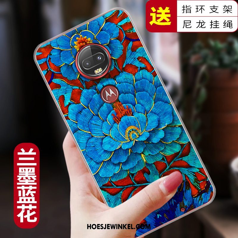 Moto G7 Hoesje Anti-fall Zacht Blauw, Moto G7 Hoesje Mobiele Telefoon Hoes