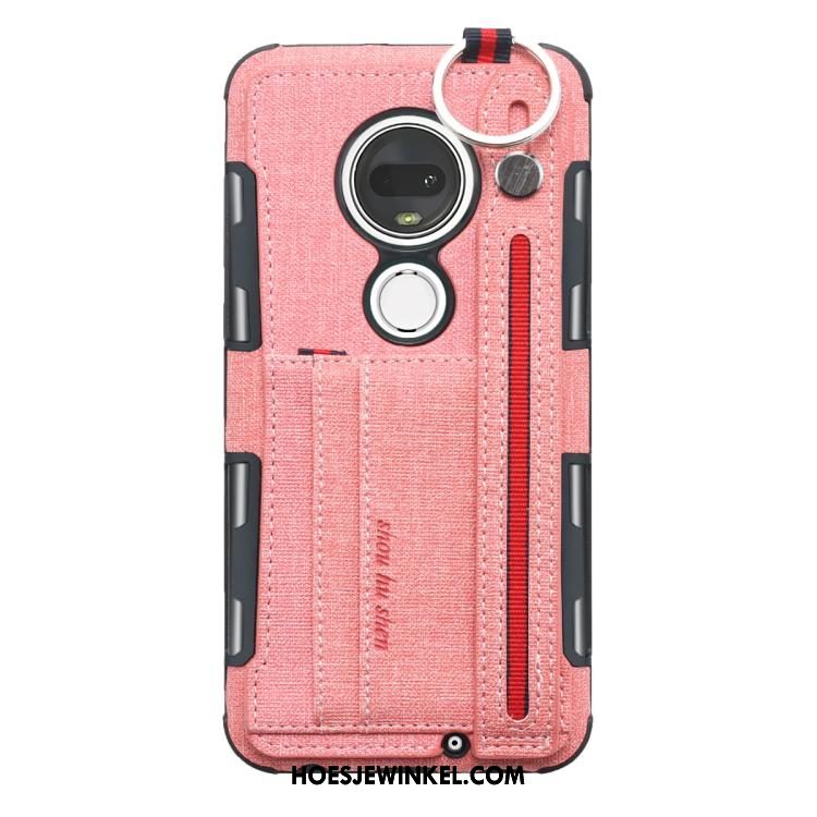 Moto G7 Hoesje Mobiele Telefoon Bescherming All Inclusive, Moto G7 Hoesje Roze Kaart