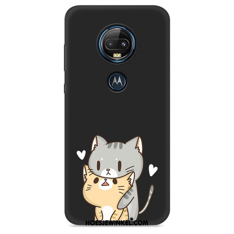 Moto G7 Hoesje Schrobben Mooie Zwart, Moto G7 Hoesje Mobiele Telefoon Zacht