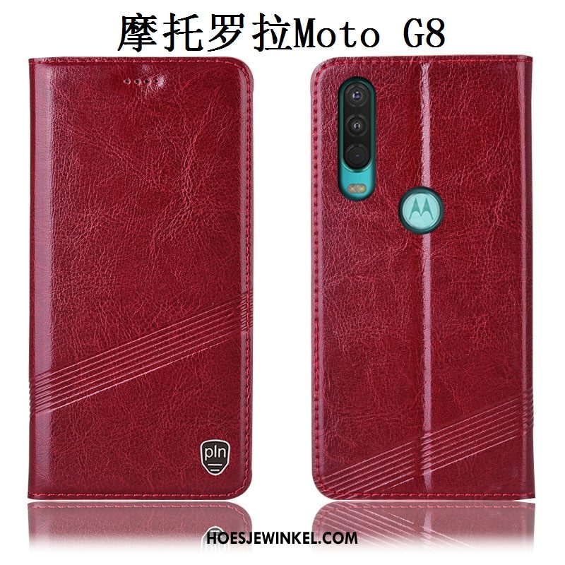 Moto G8 Hoesje Hoes Bescherming Anti-fall, Moto G8 Hoesje Rood All Inclusive