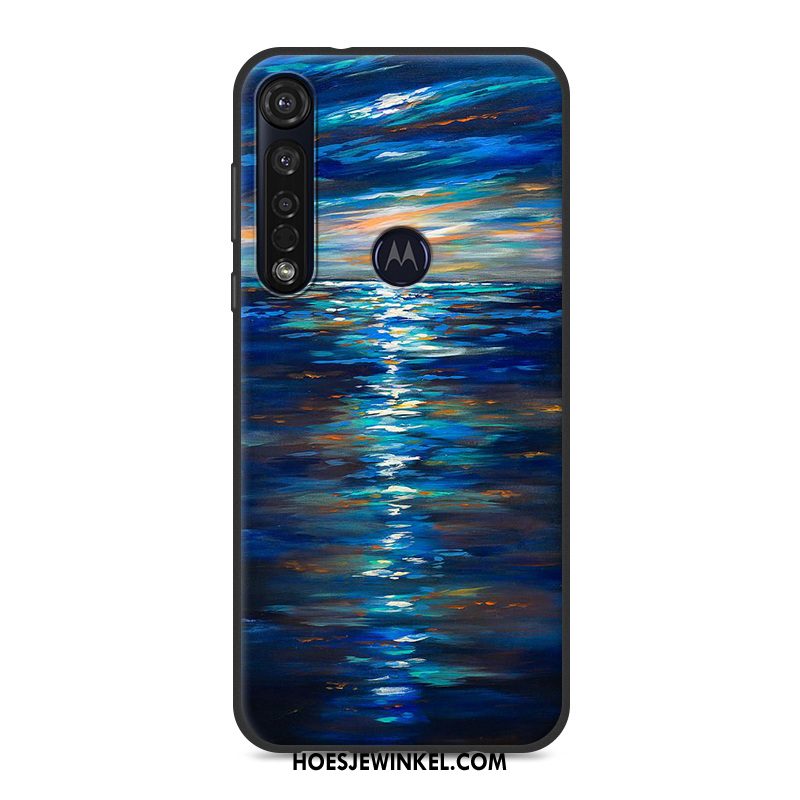 Moto G8 Plus Hoesje All Inclusive Anti-fall Bescherming, Moto G8 Plus Hoesje Mobiele Telefoon Blauw