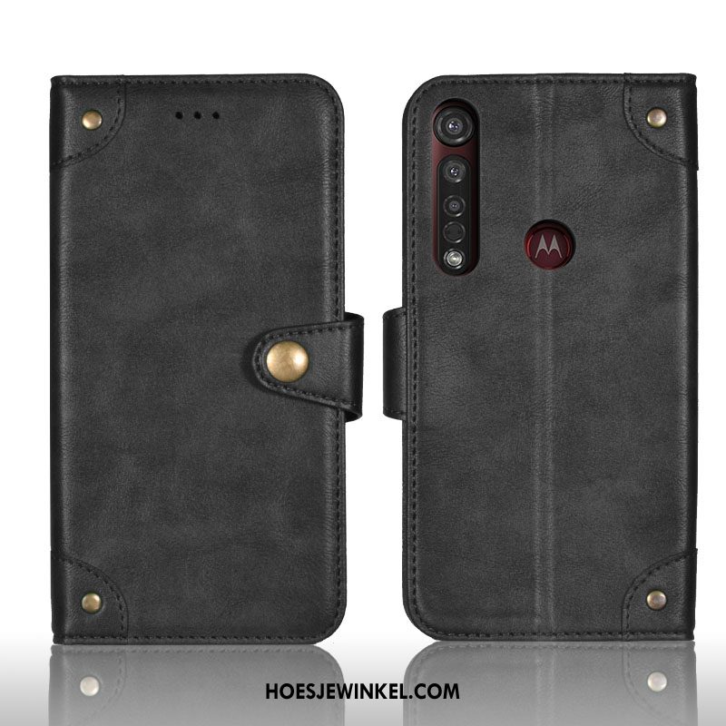 Moto G8 Plus Hoesje Folio Scheppend Vintage, Moto G8 Plus Hoesje Mobiele Telefoon Bescherming