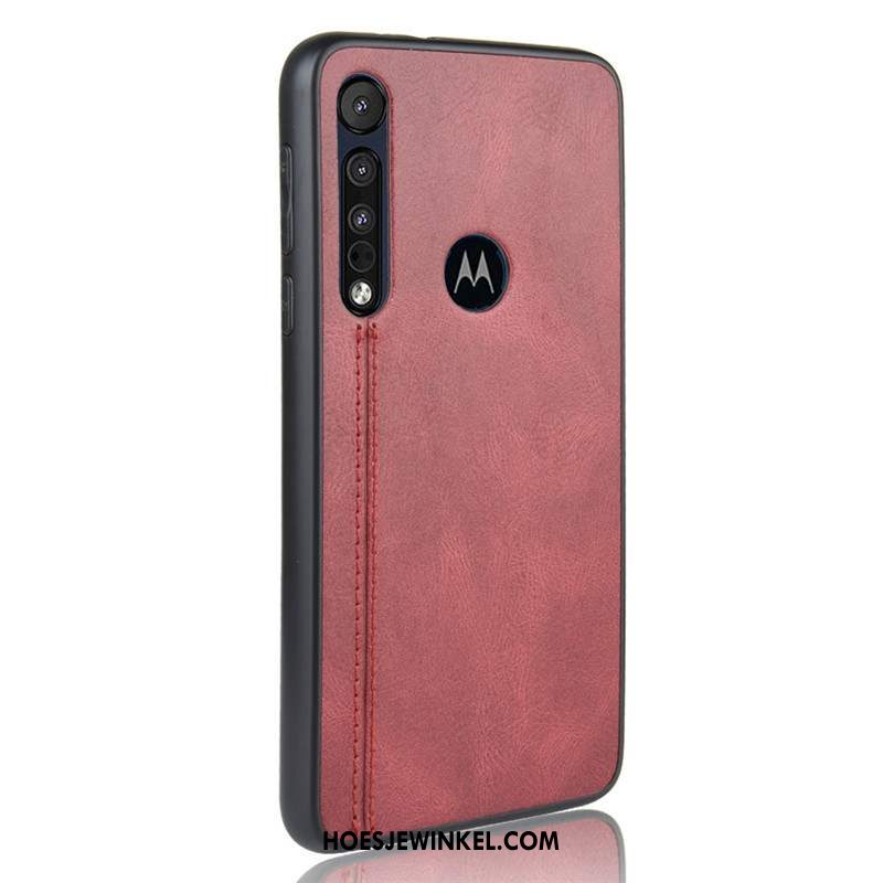 Moto G8 Plus Hoesje Hoes Rood Mobiele Telefoon, Moto G8 Plus Hoesje Lichte En Dun Bescherming