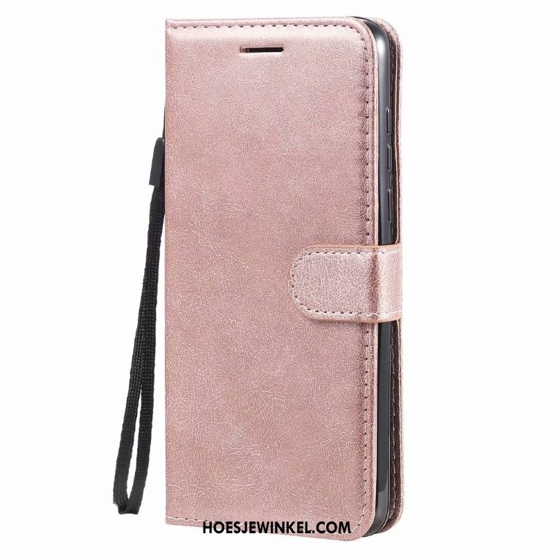 Moto G8 Power Hoesje Leren Etui Trend Clamshell, Moto G8 Power Hoesje Roze Mobiele Telefoon