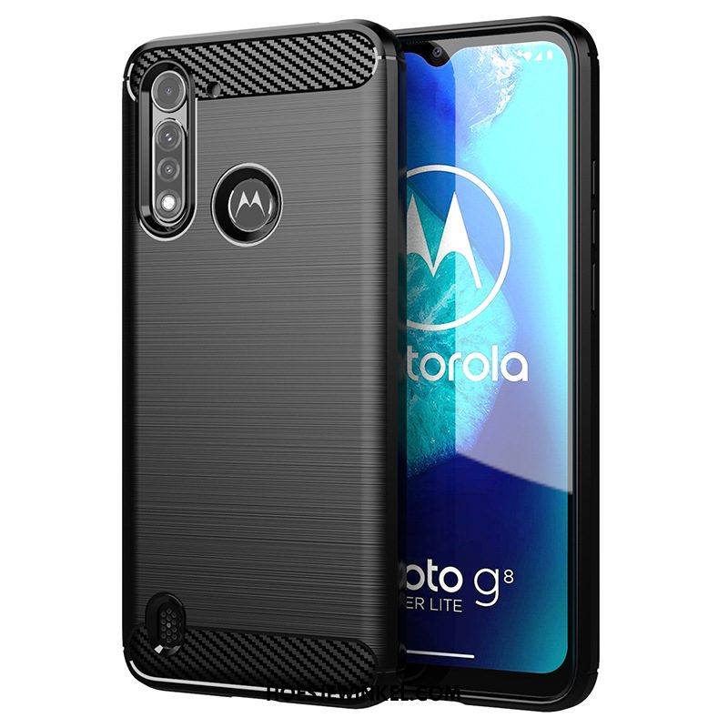 Moto G8 Power Lite Hoesje Dun Zwart Mobiele Telefoon, Moto G8 Power Lite Hoesje Zacht Hoes