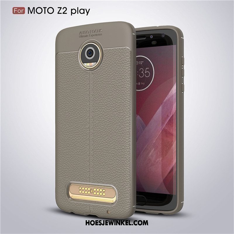 Moto Z2 Play Hoesje Grijs Patroon Hoes, Moto Z2 Play Hoesje Antislip Anti-fall