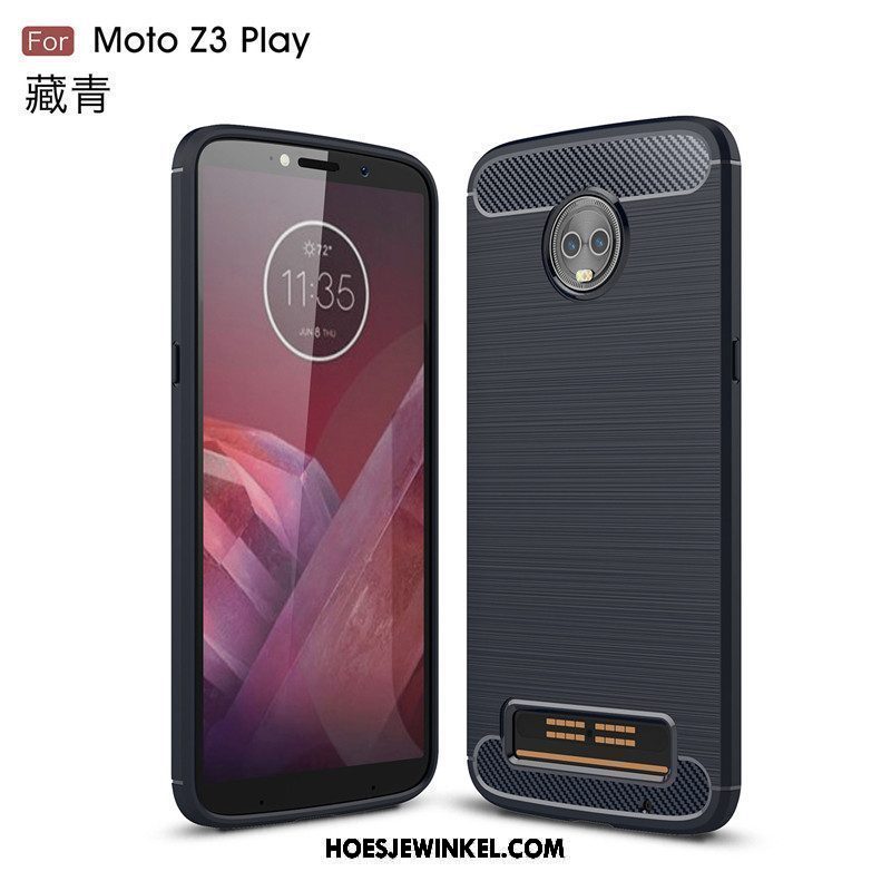 Moto Z3 Play Hoesje Hoes Eenvoudige Zacht, Moto Z3 Play Hoesje Leer Groen