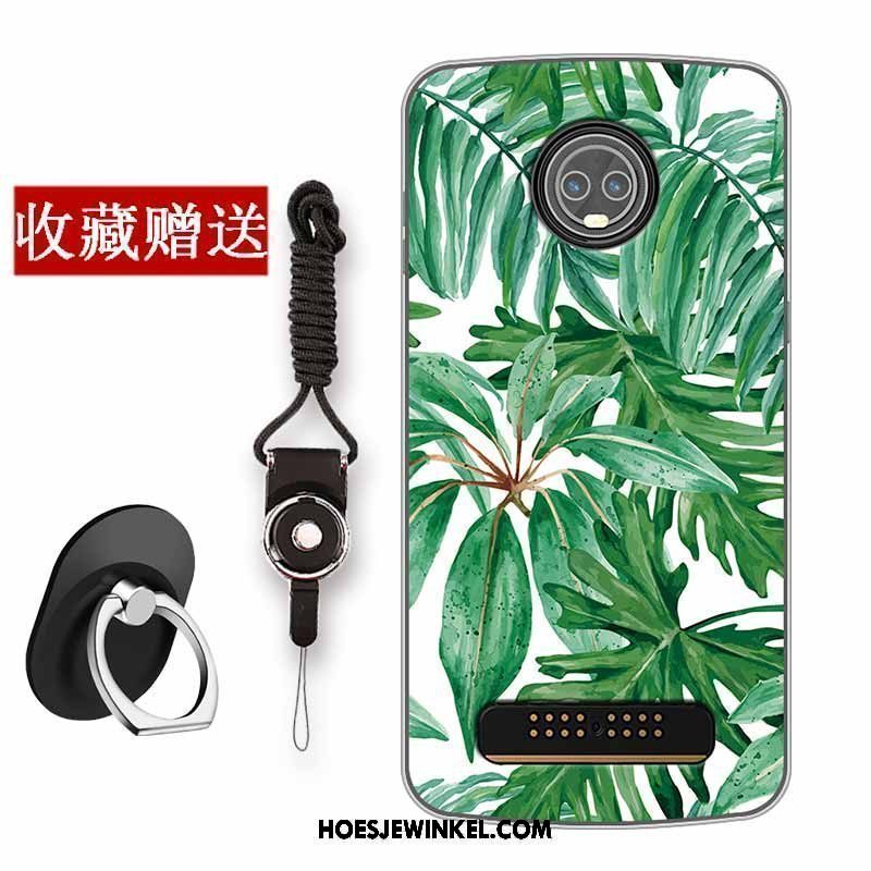 Moto Z3 Play Hoesje Zacht Groen Trend, Moto Z3 Play Hoesje All Inclusive Hoes