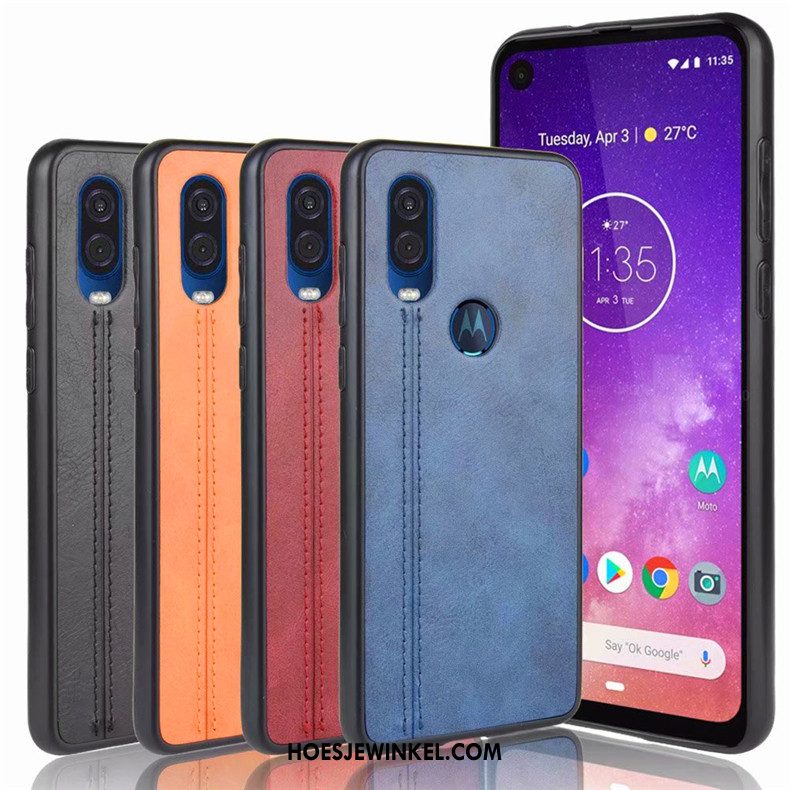 Motorola One Vision Hoesje Hoes Blauw All Inclusive, Motorola One Vision Hoesje Mobiele Telefoon Anti-fall