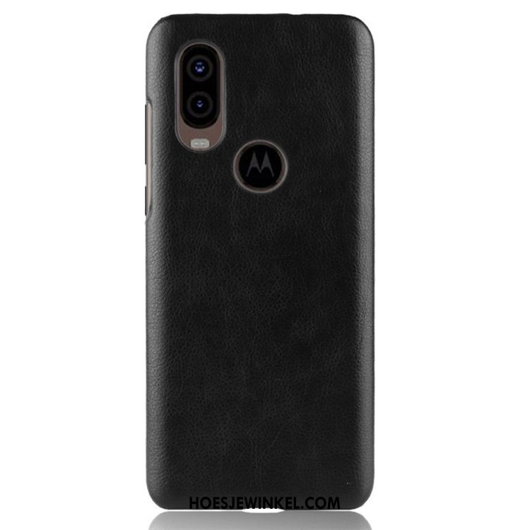 Motorola One Vision Hoesje Leer Persoonlijk Zwart, Motorola One Vision Hoesje Anti-fall Mobiele Telefoon