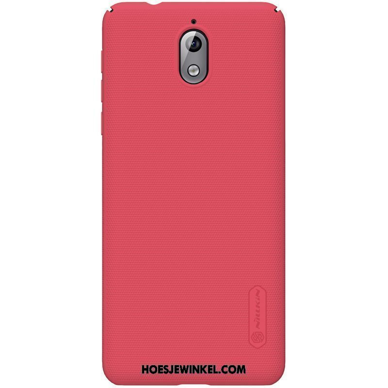 Nokia 3.1 Hoesje Bescherming Schrobben Patroon, Nokia 3.1 Hoesje Rood Hoes