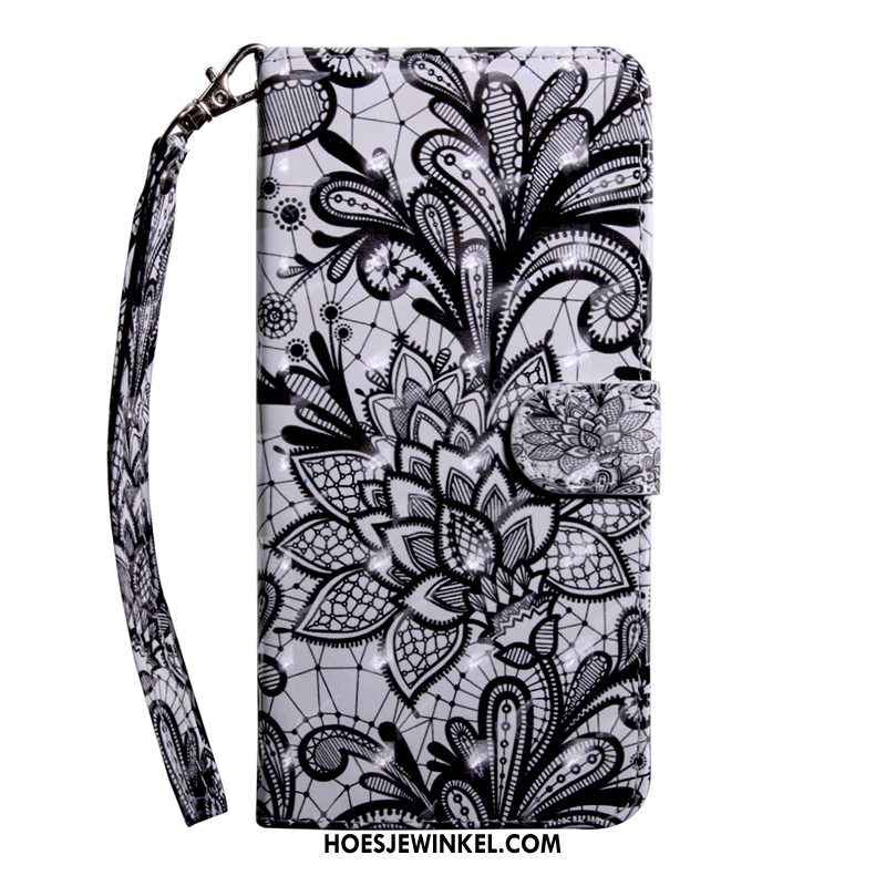 Nokia 3.2 Hoesje Mobiele Telefoon Kant Bloemen, Nokia 3.2 Hoesje Leren Etui Bescherming