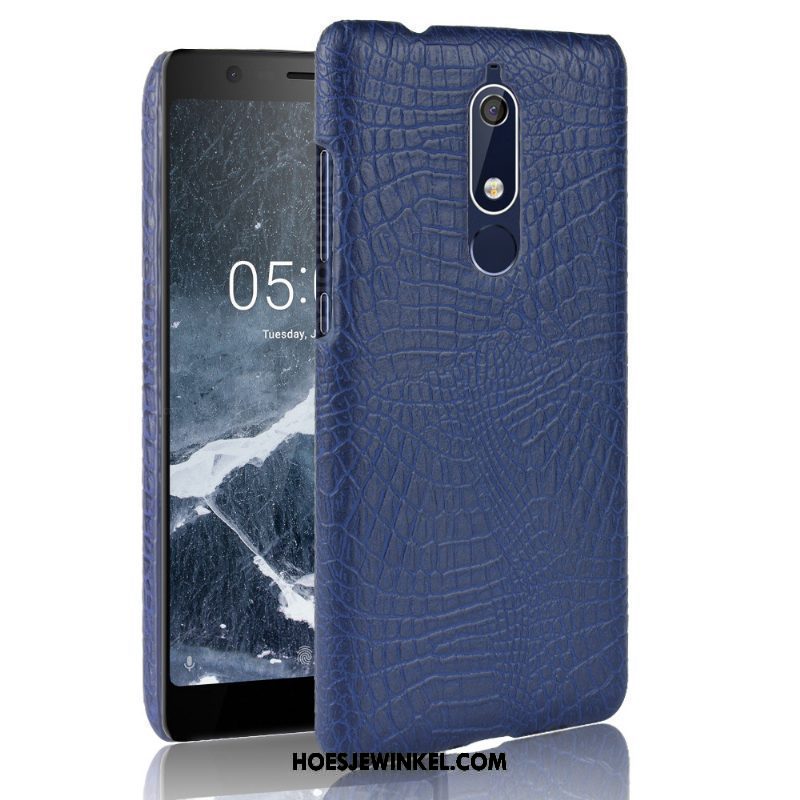 Nokia 5.1 Hoesje Mobiele Telefoon Schrobben Eenvoudige, Nokia 5.1 Hoesje Hoes Krokodillenleer