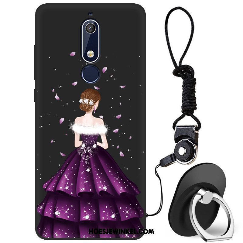 Nokia 5.1 Hoesje Zacht Bescherming Mooie, Nokia 5.1 Hoesje All Inclusive Purper