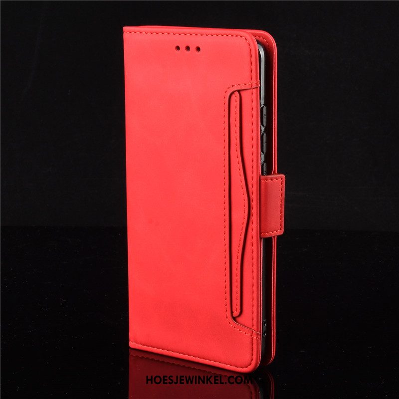 Nokia 5.3 Hoesje Bescherming Portemonnee Rood, Nokia 5.3 Hoesje Mobiele Telefoon Leren Etui