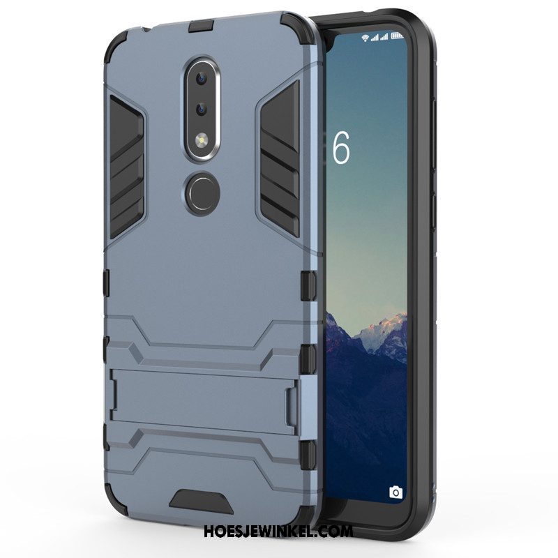 Nokia 6.1 Hoesje Trend Diepe Kleur Siliconenhoesje, Nokia 6.1 Hoesje Ondersteuning Blauw