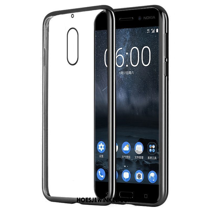 Nokia 6 Hoesje Mobiele Telefoon Zacht Zwart, Nokia 6 Hoesje Bescherming Doorzichtig