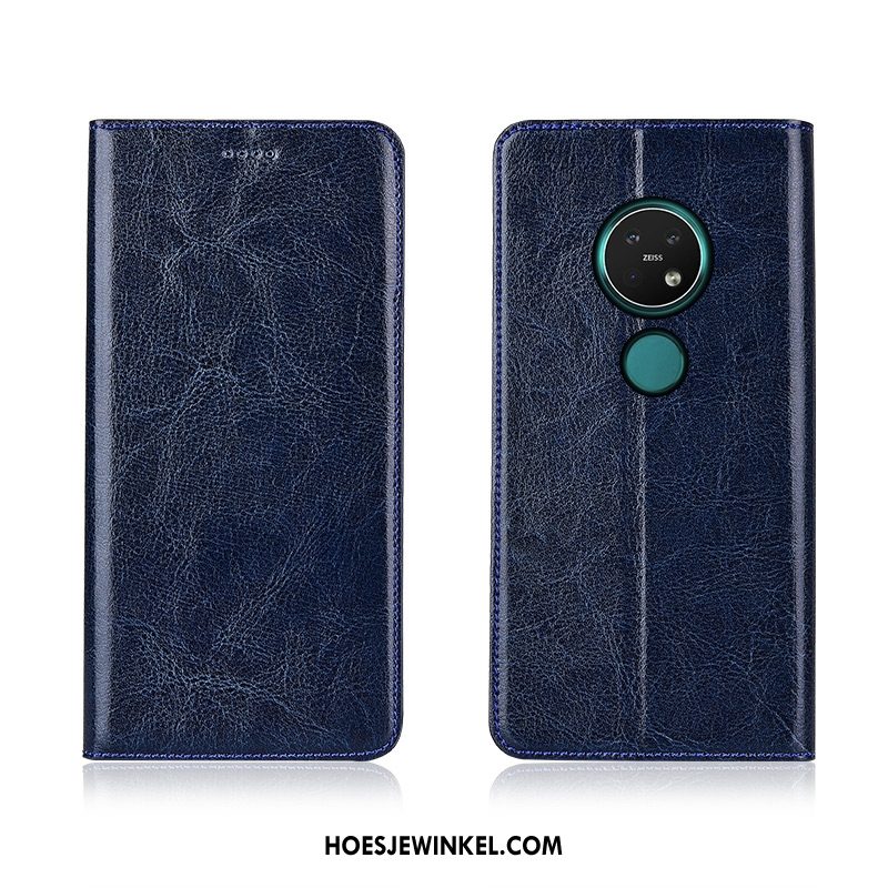 Nokia 7.2 Hoesje Leren Etui Blauw All Inclusive, Nokia 7.2 Hoesje Anti-fall Bescherming