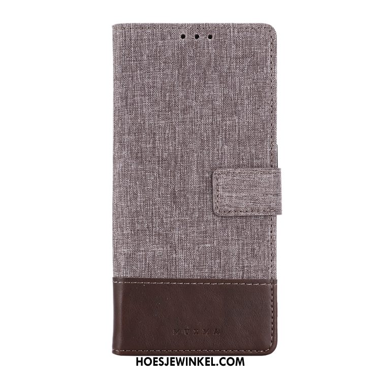 Nokia 7.2 Hoesje Leren Etui Doek Anti-fall, Nokia 7.2 Hoesje Mobiele Telefoon Patroon Braun