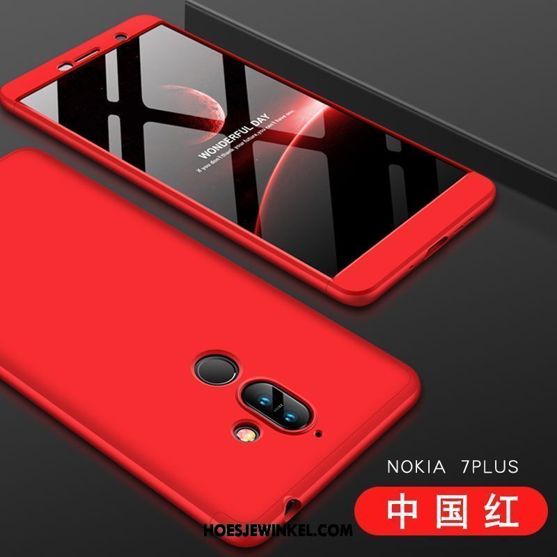 Nokia 7 Plus Hoesje All Inclusive Rood Persoonlijk, Nokia 7 Plus Hoesje Hoes Bescherming