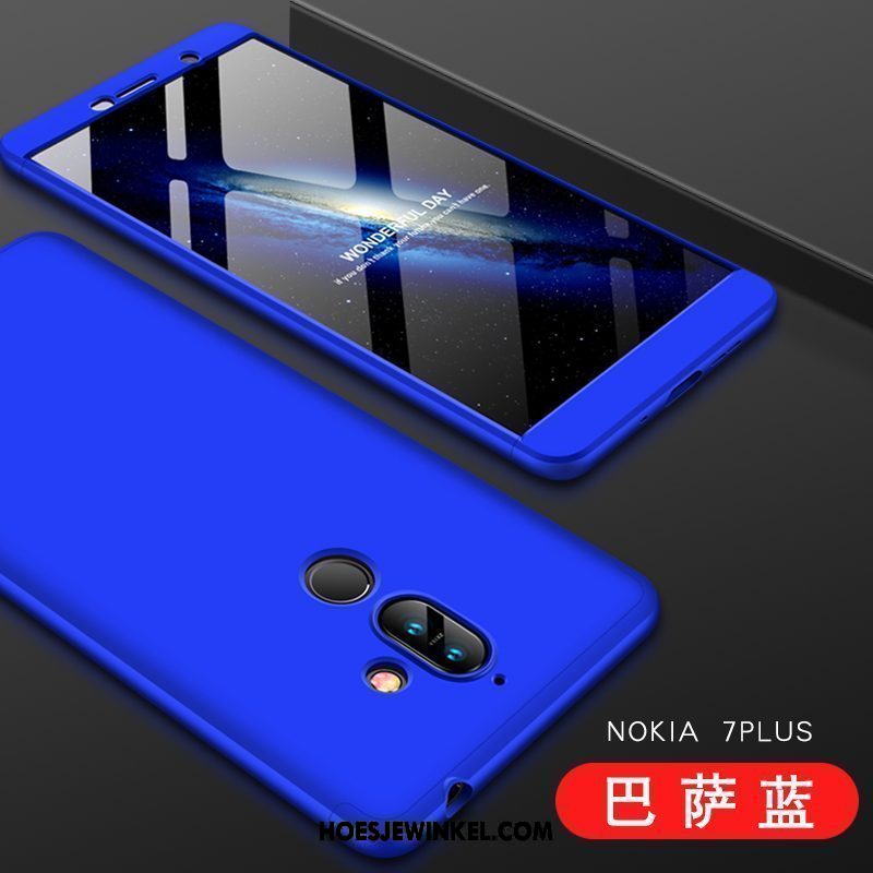 Nokia 7 Plus Hoesje Blauw Persoonlijk Scheppend, Nokia 7 Plus Hoesje All Inclusive Schrobben