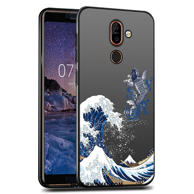 Nokia 7 Plus Hoesje Zwart Hard Bescherming, Nokia 7 Plus Hoesje Anti-fall Hoes