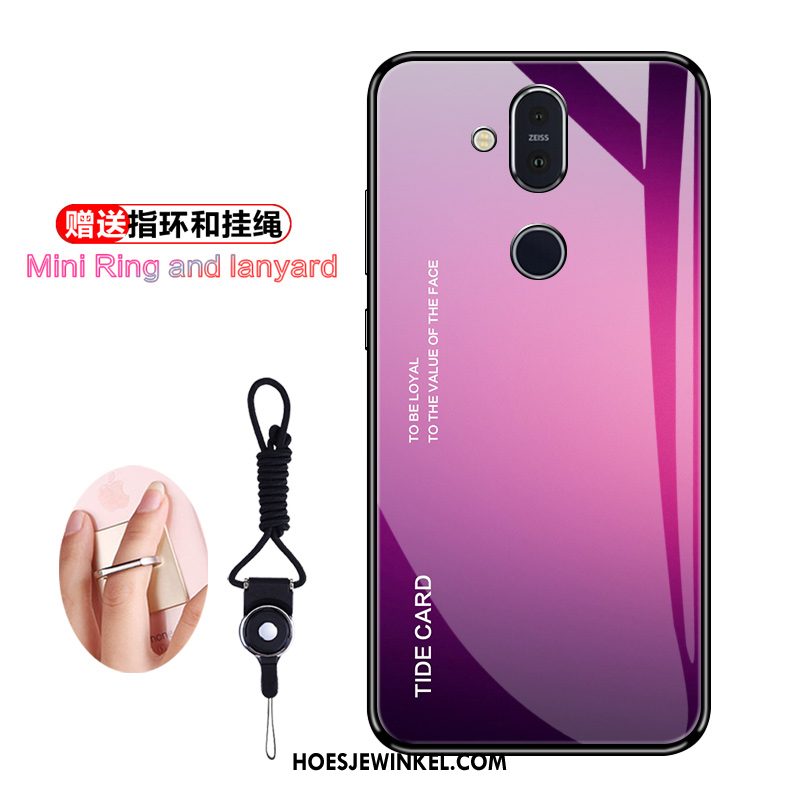 Nokia 8.1 Hoesje Hoes Mobiele Telefoon Bescherming, Nokia 8.1 Hoesje Purper Trend