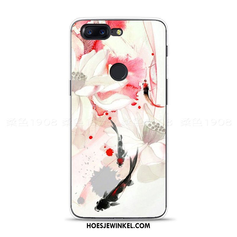 Oneplus 5t Hoesje Roze All Inclusive Mobiele Telefoon, Oneplus 5t Hoesje Chinese Stijl Bloemen