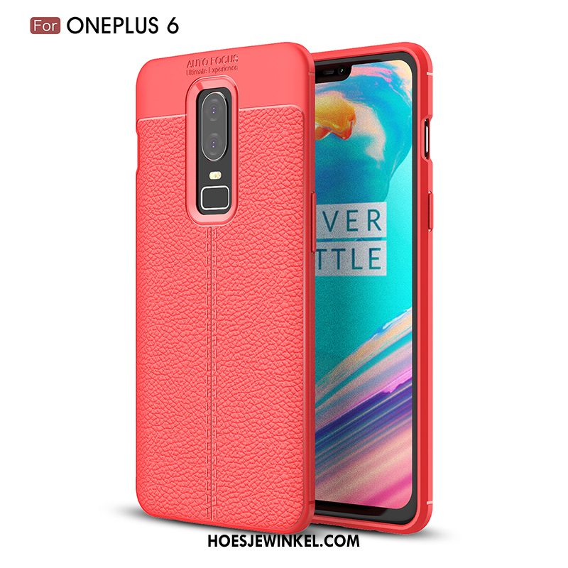 Oneplus 6 Hoesje Rood Mobiele Telefoon Zacht, Oneplus 6 Hoesje Patroon Trend