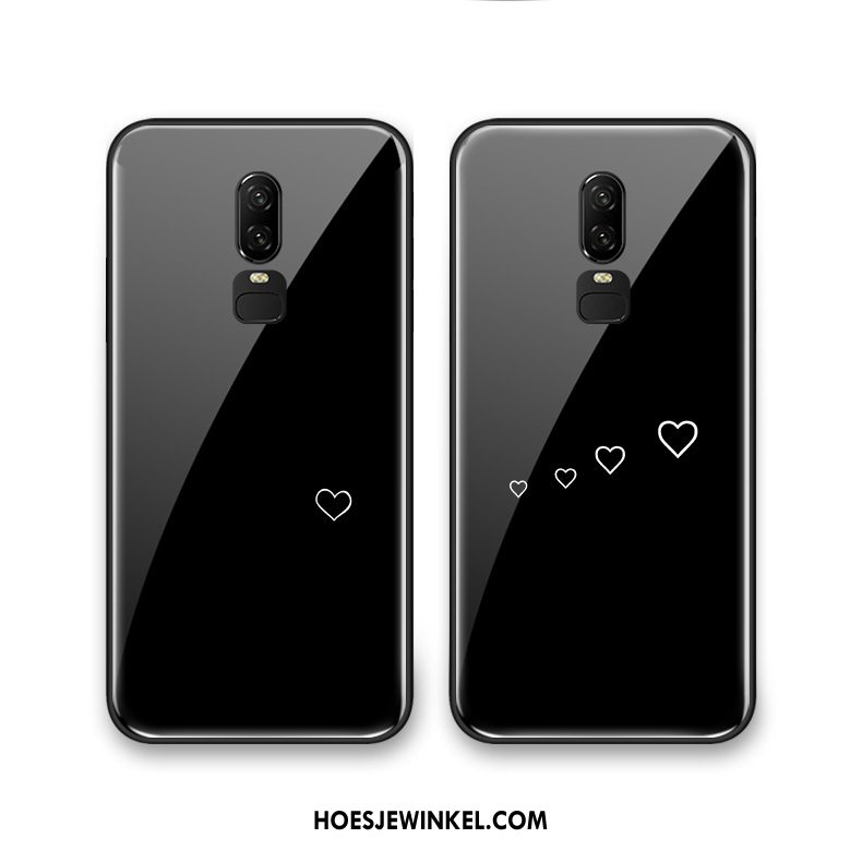 Oneplus 6 Hoesje Zwart Glas Liefde, Oneplus 6 Hoesje Mobiele Telefoon Kunst