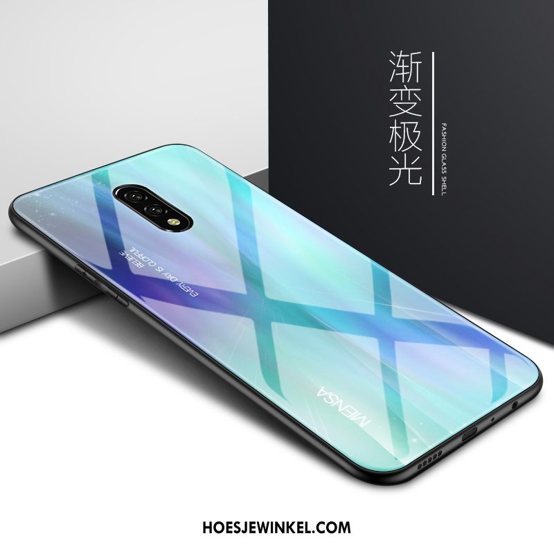 Oneplus 7 Hoesje Glas Blauw Nieuw, Oneplus 7 Hoesje Anti-fall Mobiele Telefoon