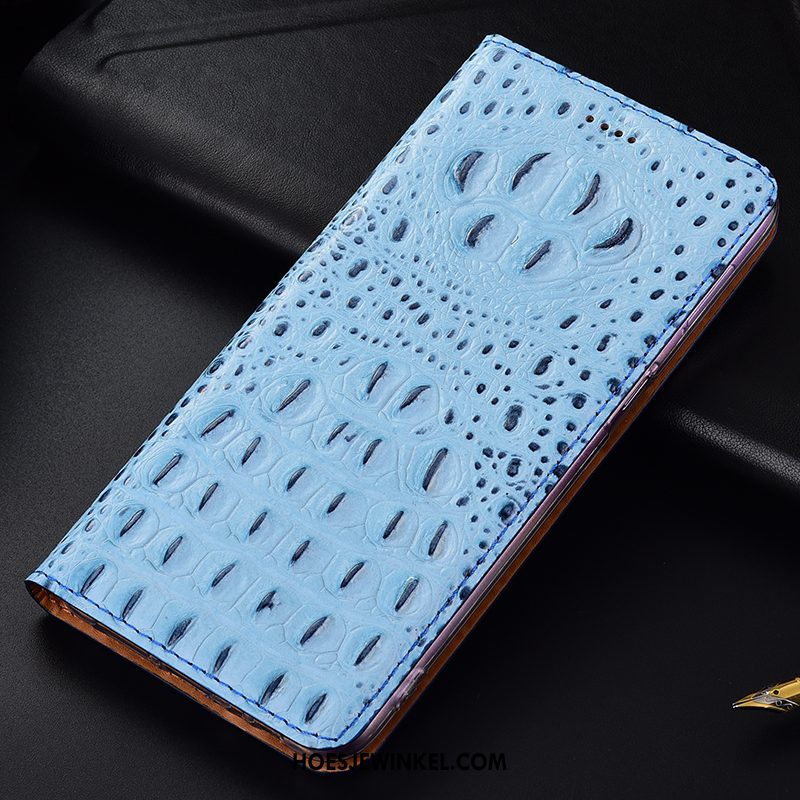 Oneplus 7 Pro Hoesje Patroon Bescherming Leren Etui, Oneplus 7 Pro Hoesje Blauw Anti-fall