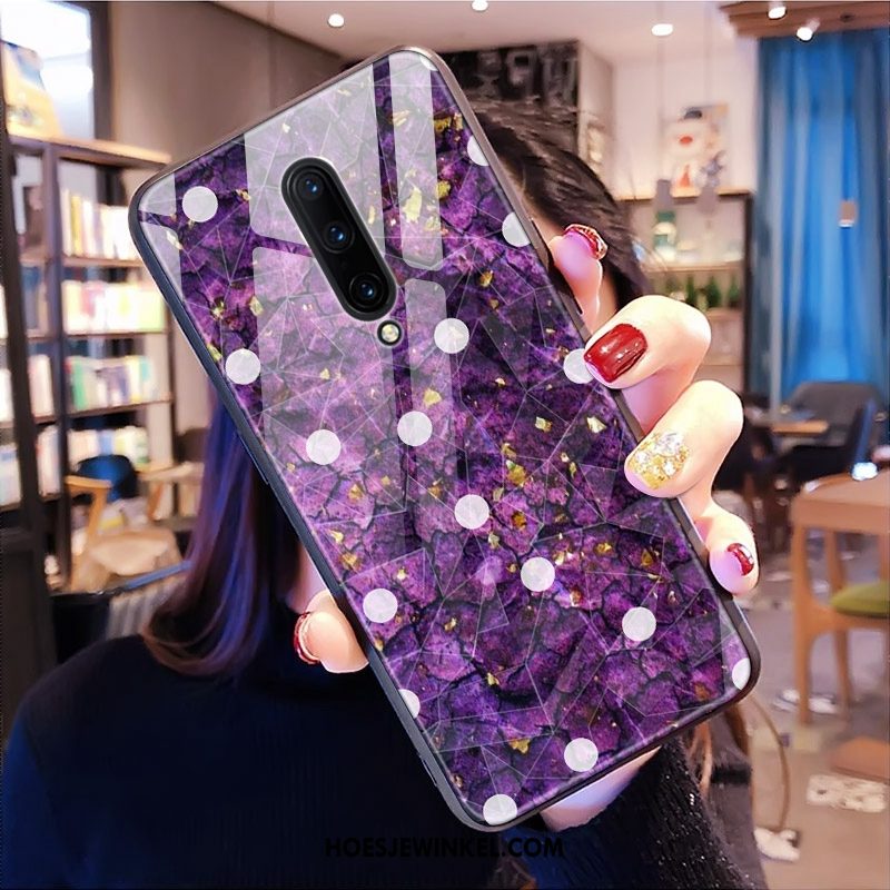 Oneplus 7 Pro Hoesje Purper Zacht Mobiele Telefoon, Oneplus 7 Pro Hoesje Ruit Siliconen