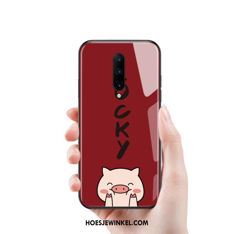 Oneplus 7 Pro Hoesje Rood Spotprent Hoes, Oneplus 7 Pro Hoesje Mooie Hanger