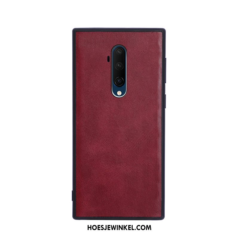 Oneplus 7t Pro Hoesje Anti-fall Rood All Inclusive, Oneplus 7t Pro Hoesje Vintage Dun