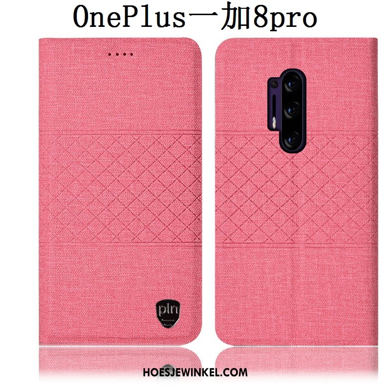 Oneplus 8 Pro Hoesje Mobiele Telefoon Geruite Bescherming, Oneplus 8 Pro Hoesje Roze Hoes