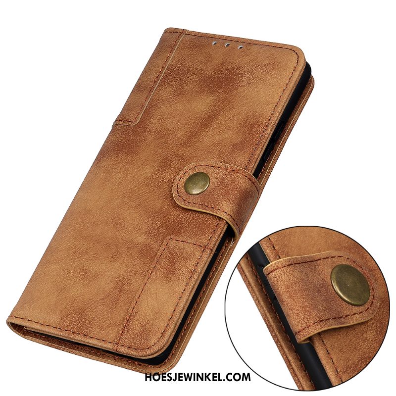 Oneplus 8 Pro Hoesje Vintage Portemonnee Mobiele Telefoon, Oneplus 8 Pro Hoesje Folio Leren Etui Braun