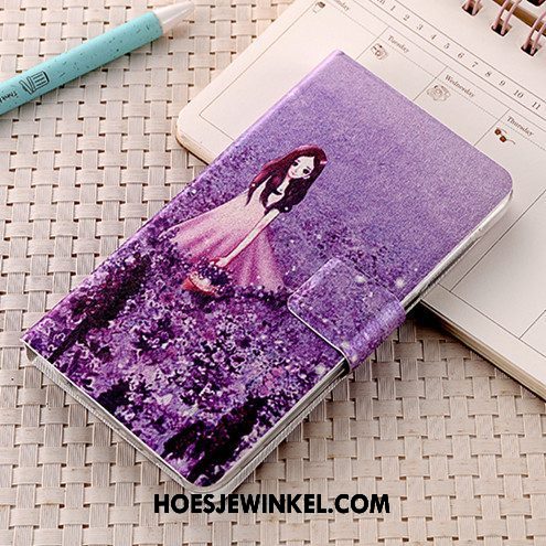 Oppo A3s Hoesje Anti-fall All Inclusive Zacht, Oppo A3s Hoesje Folio Purper