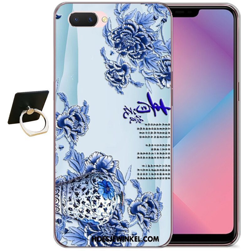 Oppo A3s Hoesje Siliconenhoesje Spotprent Sterrenhemel, Oppo A3s Hoesje Mobiele Telefoon Blauw