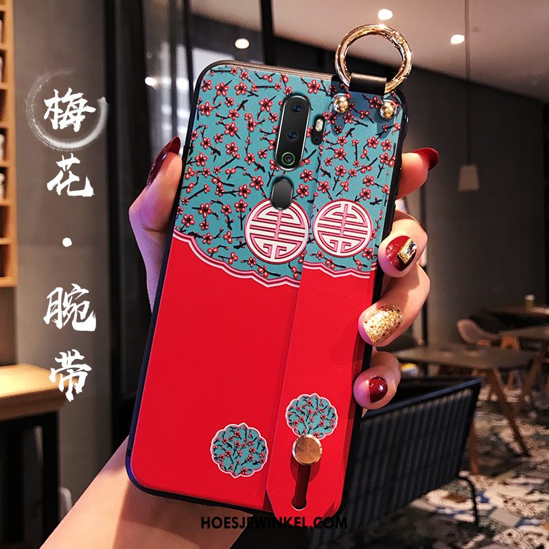 Oppo A5 2020 Hoesje Tempereren Anti-fall Chinese Stijl, Oppo A5 2020 Hoesje Hoes Skärmskydd