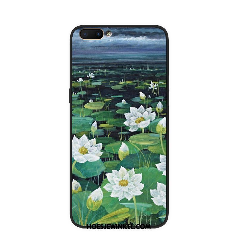 Oppo A5 Hoesje Kunst Groen Bloemen, Oppo A5 Hoesje Siliconen Plant